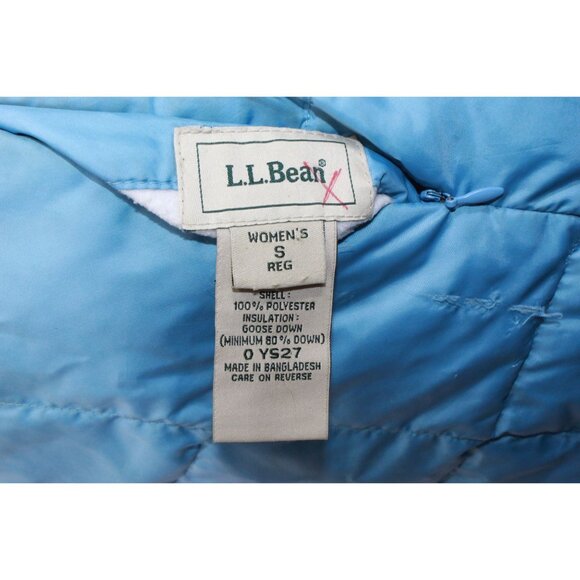 LL Bean Black Goose Down Puffer Jacket Quilted Heavyweight Size Small - Picture 7 of 11